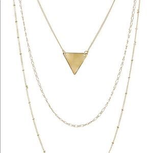 Sterling Forever Triple Chain Layered Triangle